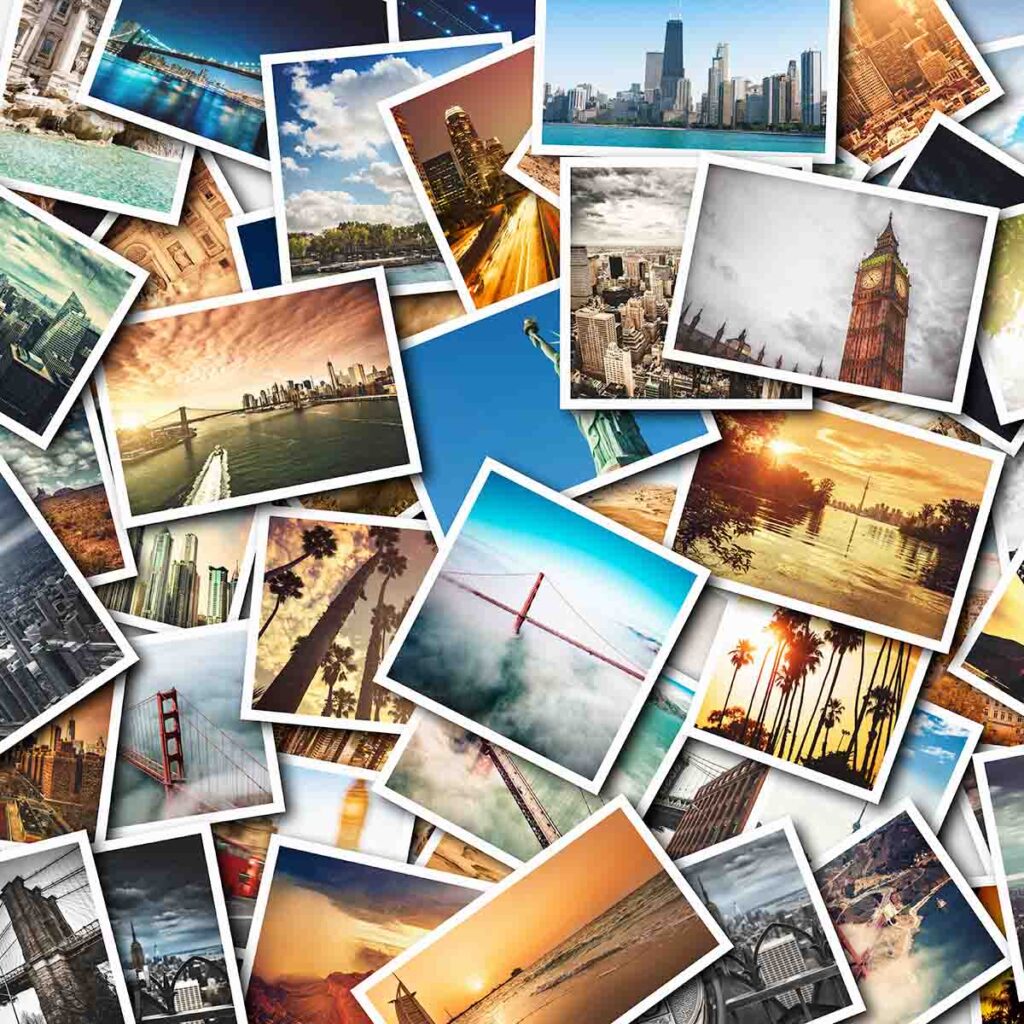 Gathering of postcards from various locations
